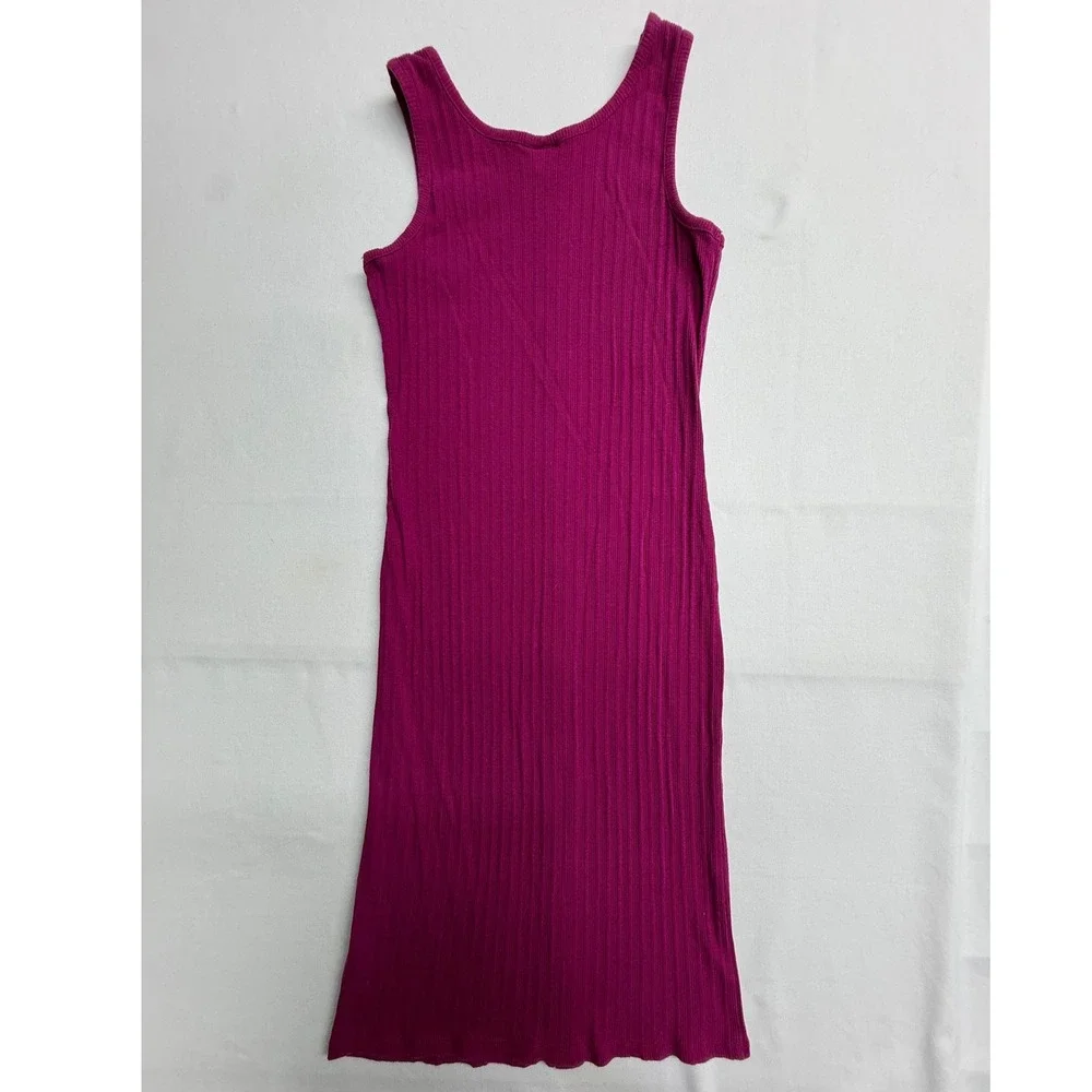 Art Class Girls Rib Knit Tank Dress Pink Button Front Sleeveless Size L 10/12